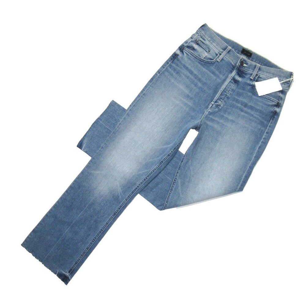 NWT Mother Tripper Ankle Fray in We The Animals High Rise Stretch Crop Jeans 32 - Picture 4 of 10